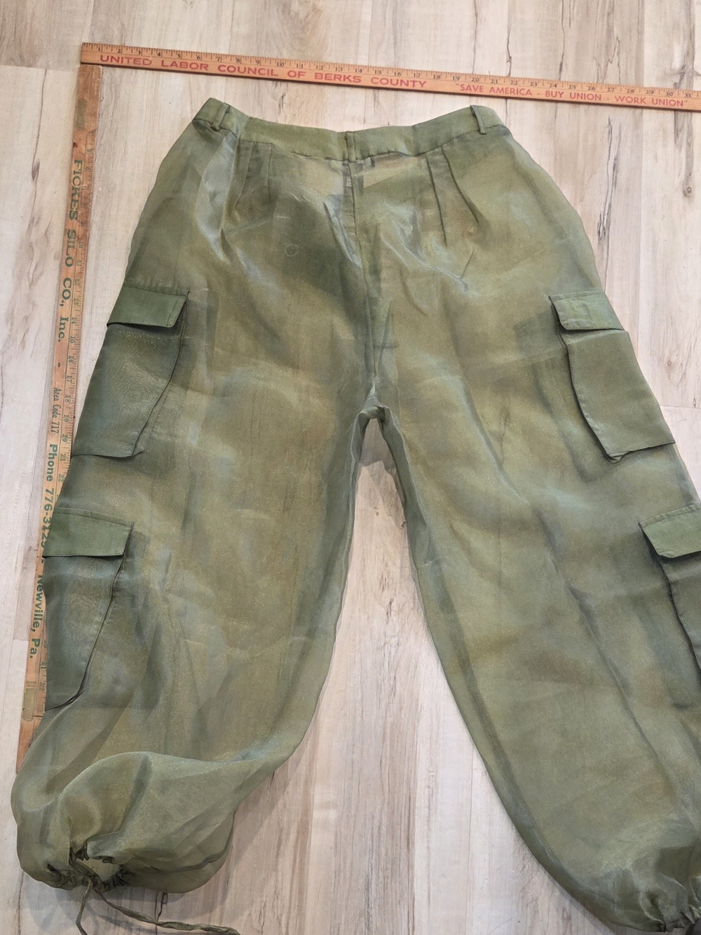 Ashley Stewart Sheer Olive Green Pants - Picture 5 of 6